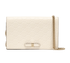 Mini Bow Signature Wallet On Chain, &pound;390, Handbags, Gold/White, Leather, Front view